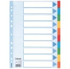 Przekładki kartonowe z kolorowymi indeksami Esselte, A4, 10 kart, mix kolorów