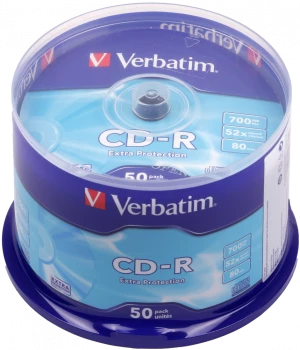 Płyta CD-R Verbatim, do jednokrotnego zapisu, 700 MB cake box, 50 sztuk
