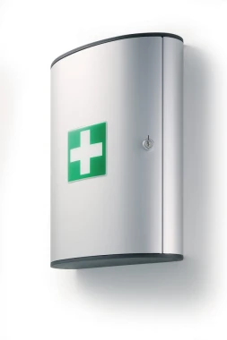 Apteczka wisząca Durable First Aid Box L, aluminiowa, 3 półki, 302x400x118mm, srebrny