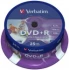 Płyta DVD+R Verbatim, do jednokrotnego zapisu, 4.7 GB, cake box, 25 sztuk