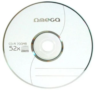 Płyta CD-R Omega, do jednokrotnego zapisu, 700 MB, koperta, 10 sztuk