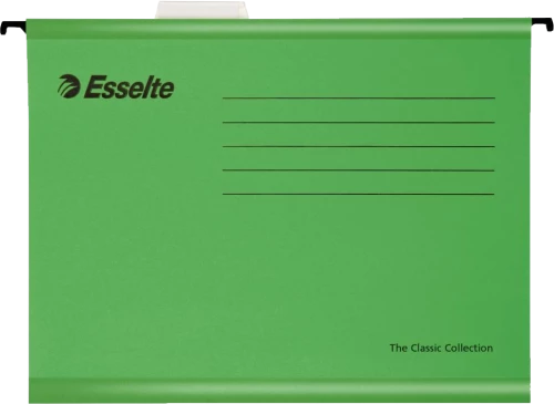 Teczka zawieszkowa kartonowa Esselte Classic, wzmacniana, A4, 345x240mm, 210g/m2 zielony