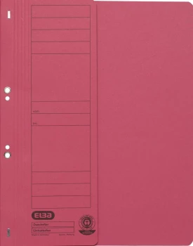 Skoroszyt kartonowy oczkowy Elba, 1/2 A4, do 150 kartek, 250g/m2, czerwony