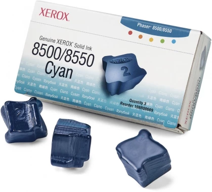 Tusz Xerox do Phaser 8500/8550 (108R00669), 3 sztuki, 3000 stron, cyan (błękitny)