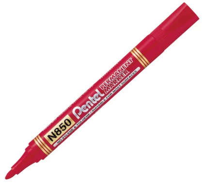 Marker permanentny Pentel N850, okrągła, 4.5mm, czerwony