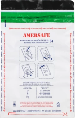 Koperta bezpieczna Amersafe, B4, z paskiem HK, 1 sztuka, szary