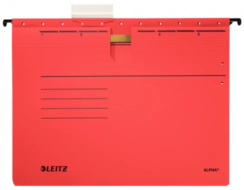 Skoroszyt zawieszany Leitz Alpha, A4, 348x270mm, 225g/m2, czerwony