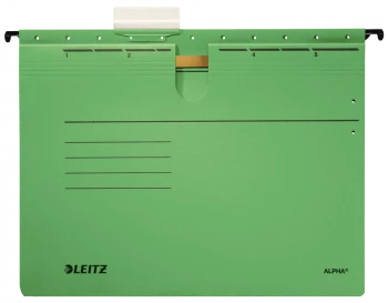Skoroszyt zawieszany Leitz Alpha, A4, 348x270mm, 225g/m2, zielony