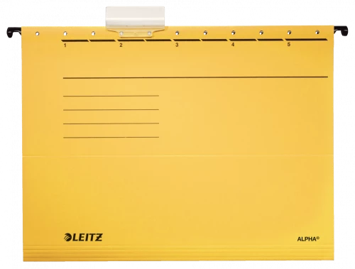Teczka zawieszkowa kartonowa Leitz Alpha, A4, 348x260mm, 230g/m2,  żółty