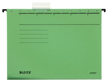 Teczka zawieszkowa kartonowa Leitz Alpha, A4, 348x260mm, 230g/m2, zielony