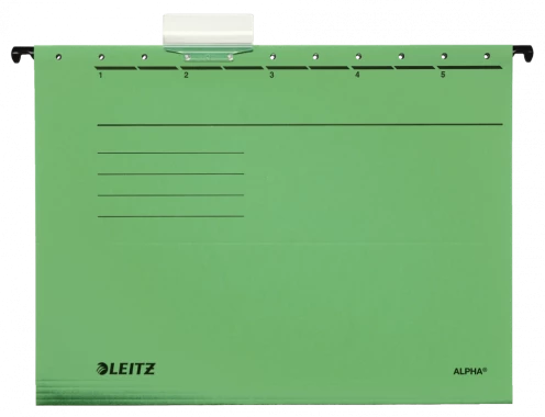 Teczka zawieszkowa kartonowa Leitz Alpha, A4, 348x260mm, 230g/m2, zielony
