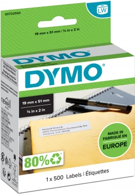 Etykiety Dymo LW 11355, 19x51mm, 500 sztuk, biały
