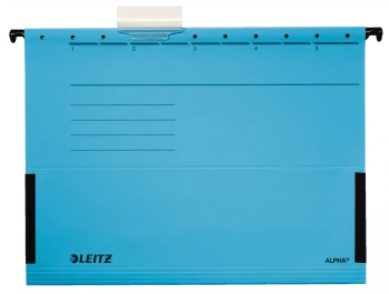 Teczka zawieszkowa kartonowa z rozciągliwymi bokami Leitz Alpha, A4, 348x260mm, 275g/m2, niebieski