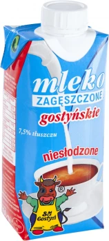 Mleko zagęszczone niesłodzone Gostyń, 7.5%, 350g