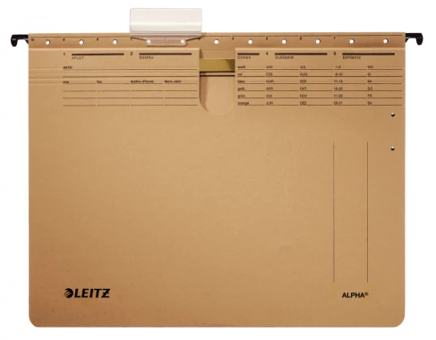 Skoroszyt zawieszany Leitz Alpha, A4, 348x270mm, 225g/m2, brązowy