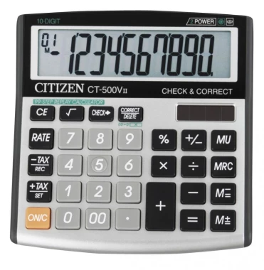 Kalkulator biurowy Citizen CT-500V II, 10 cyfr, srebrny