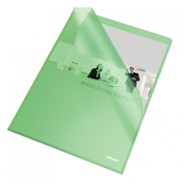 Ofertówki groszkowe Esselte, A4, 115µm, 25 sztuk, zielony