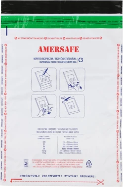 Koperta bezpieczna Amersafe, C3, z paskiem HK, 50 sztuk, szary