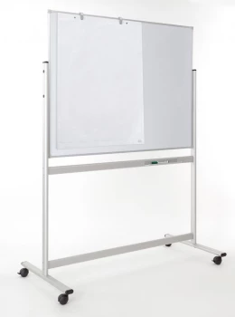 Tablica suchościeralno-magnetyczna 2x3, w ramie aluminiowej, obrotowo-jezdna, lakierowana, 120x180cm, biały