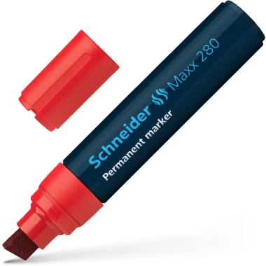Marker permanentny Schneider, Maxx 280, ścięta, 12mm, czerwony