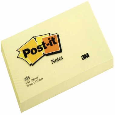 Karteczki samoprzylepne Post-it, 76x127mm, 100 karteczek, żółty pastelowy