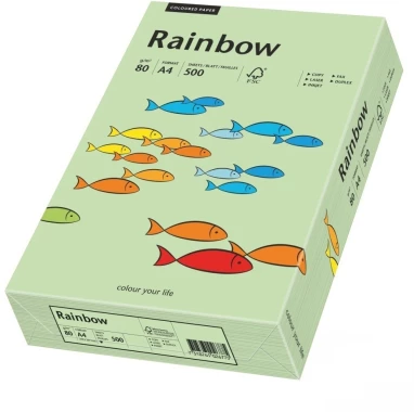 Papier kolorowy Rainbow, A4, 80g/m2, 500 arkuszy, seledynowy (R75)