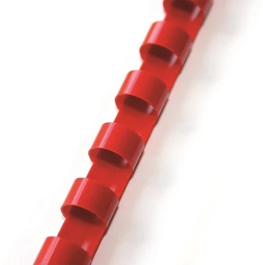 Grzbiety do bindowania Argo, plastik, 8mm, 100 sztuk czerwony