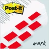 Zakładki samoprzylepne Post-it proste, indeksujące, folia, półtransparentne, 25x43mm, 1x50 sztuk, czerwony