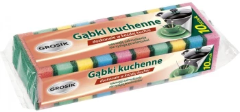 Gąbka kuchenna Grosik, 7.5x6x2.9cm, 10 sztuk, mix kolorów
