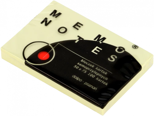 Karteczki samoprzylepne Dalpo Memo Notes, 50x75mm, 100 karteczek, żółty