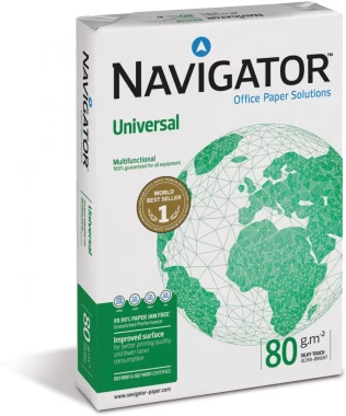 5x Papier ksero Navigator Universal, A4, 80g/m2, 500 arkuszy, biały