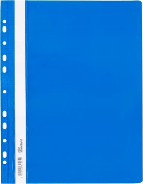 10x Skoroszyt plastikowy oczkowy Ofix Standard, twardy, A4, PVC, do 200 kartek, niebieski