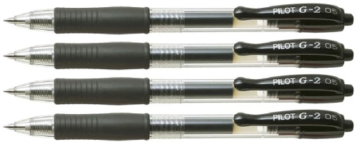 4x Długopis żelowy automatyczny Pilot, G2, 0.5mm, czarny