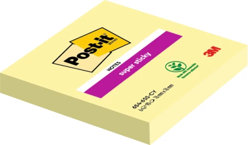 Zestaw 6x karteczki samoprzylepne Post-it Super Sticky, 76x76mm, 90 karteczek, żółty pastelowy