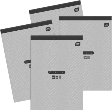 Zestaw 4x Blok biurowy w kratkę Interdruk, A4, 100 kartek, mix wzorów