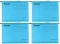 Zestaw 4x teczka zawieszana kartonowa Esselte Classic, z wąsem skoroszytowym, A4, 330x245mm, 210g/m2, niebieski