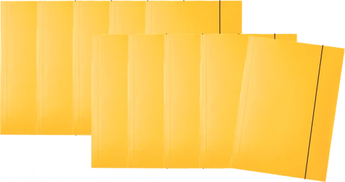 Zestaw 10x Teczka kartonowa z gumką lakierowana Esselte, A4, 400g/m2, 4mm, żółty