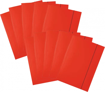 Zestaw 10x Teczka kartonowa z gumką lakierowana Esselte, A4, 400g/m2, 4mm, czerwony