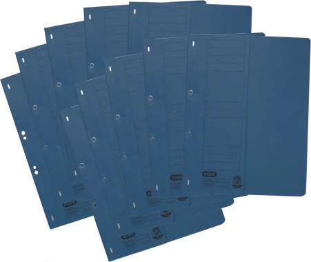 Zestaw 10x Skoroszyt kartonowy oczkowy Elba, 1/2 A4, do 150 kartek, 250g/m2, niebieski