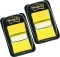 Zestaw 2x Zakładki samoprzylepne Post-it proste, indeksujące, folia, pótransparentne, 25x43mm, 1x50 sztuk, żółty