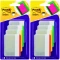 Zestaw 2x Zakładki samoprzylepne Post-it proste, indeksujące, silne, folia, transparentne, 50.8x38mm, 4x6 sztuk, mix kolorów