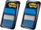 2x Zakładki samoprzylepne Post-it proste, indeksujące, folia, półtransparentne,  25x43mm, 1x50 sztuk, niebieski