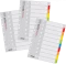 Zestaw 3x Przekładki kartonowe gładkie z kolorowymi indeksami Office Products, A4, 10 kart, mix kolorów
