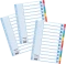 3x Przekładki kartonowe gładkie z kolorowymi indeksami Esselte, A4, 12 kart, mix kolorów