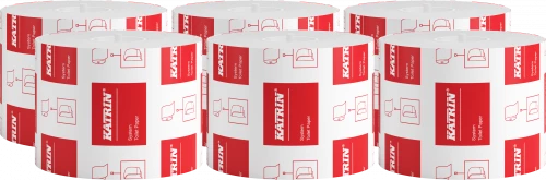 Zestaw 6x Papier toaletowy Katrin Classic System Toilet ECO, 2-warstwowy, 9.9cmx92m, biały