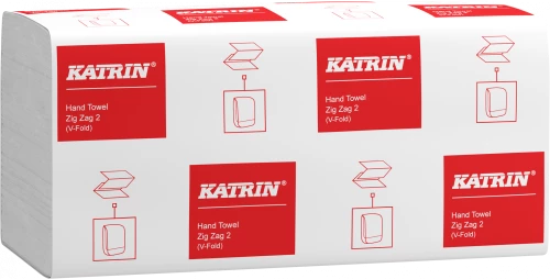 8x ręcznik papierowy Katrin Classic, dwuwarstwowy, w składce ZZ, 200 składek, biały