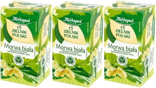 3x Herbata ziolowa w torebkach Herbapol Zielnik polski, morwa biała, 20 sztuk x 2g