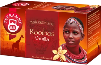 3x herbata czerwona w kopertach Teekanne Rooibos Vanilla, waniliowy, 20 sztuk x 1.75g