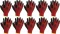 10x rękawice powlekane Reis Rtela, rozmiar 8, czerwono-czarny