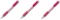 Zestaw 3x ołówek automatyczny Pentel AX125, 0.5mm, z gumką, różowy